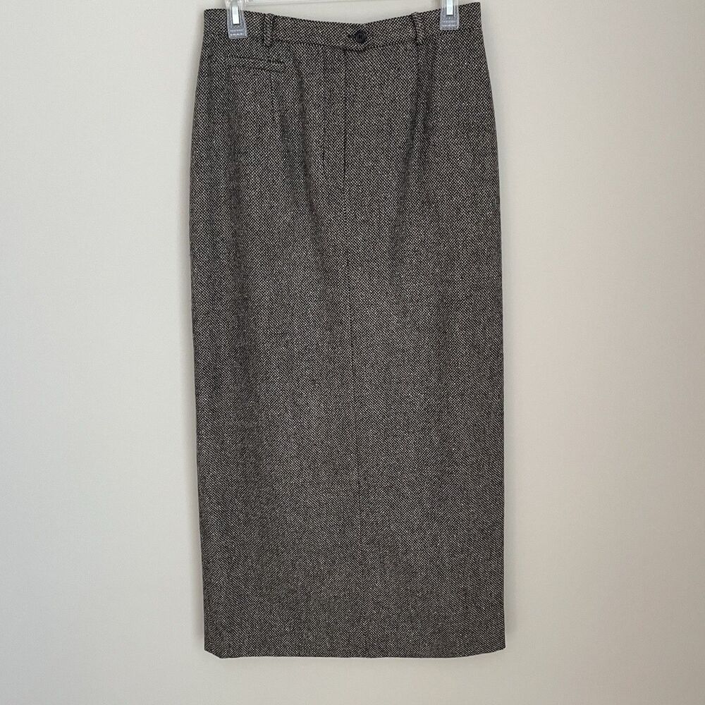 Ralph Lauren Size 10 Tweed Wool Pencil Skirt  LongY2K Academia Preppy